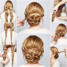 Photo et tutoriel de la plus originale des coiffures de fête : le braided bun.
